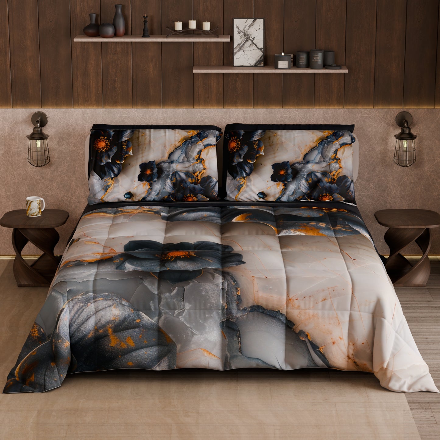 Piumone, Trapunta Matrimoniale, Singola, Piazza e Mezza Floreale 06-18