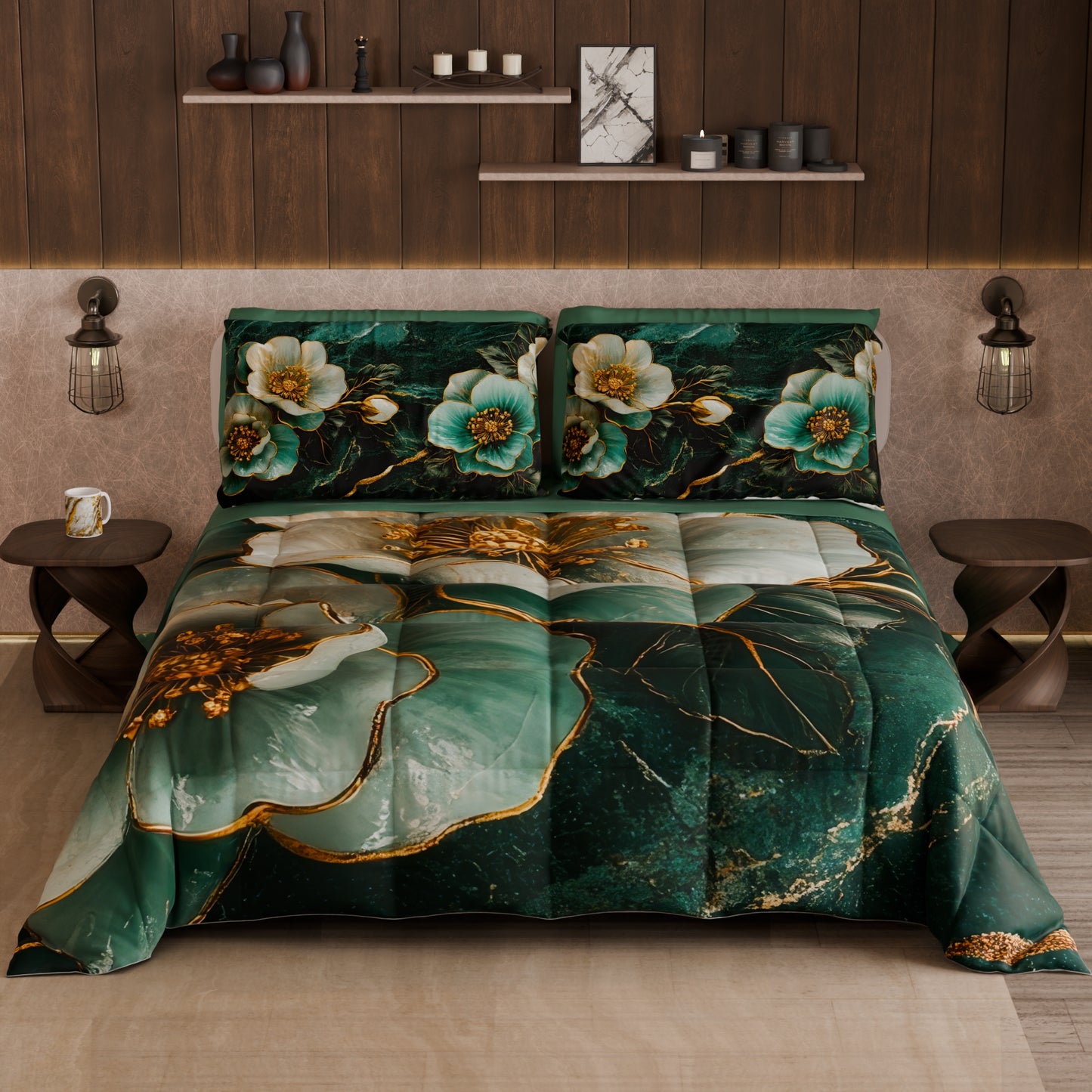 Piumone, Trapunta Matrimoniale, Singola, Piazza e Mezza Floreale 06-19