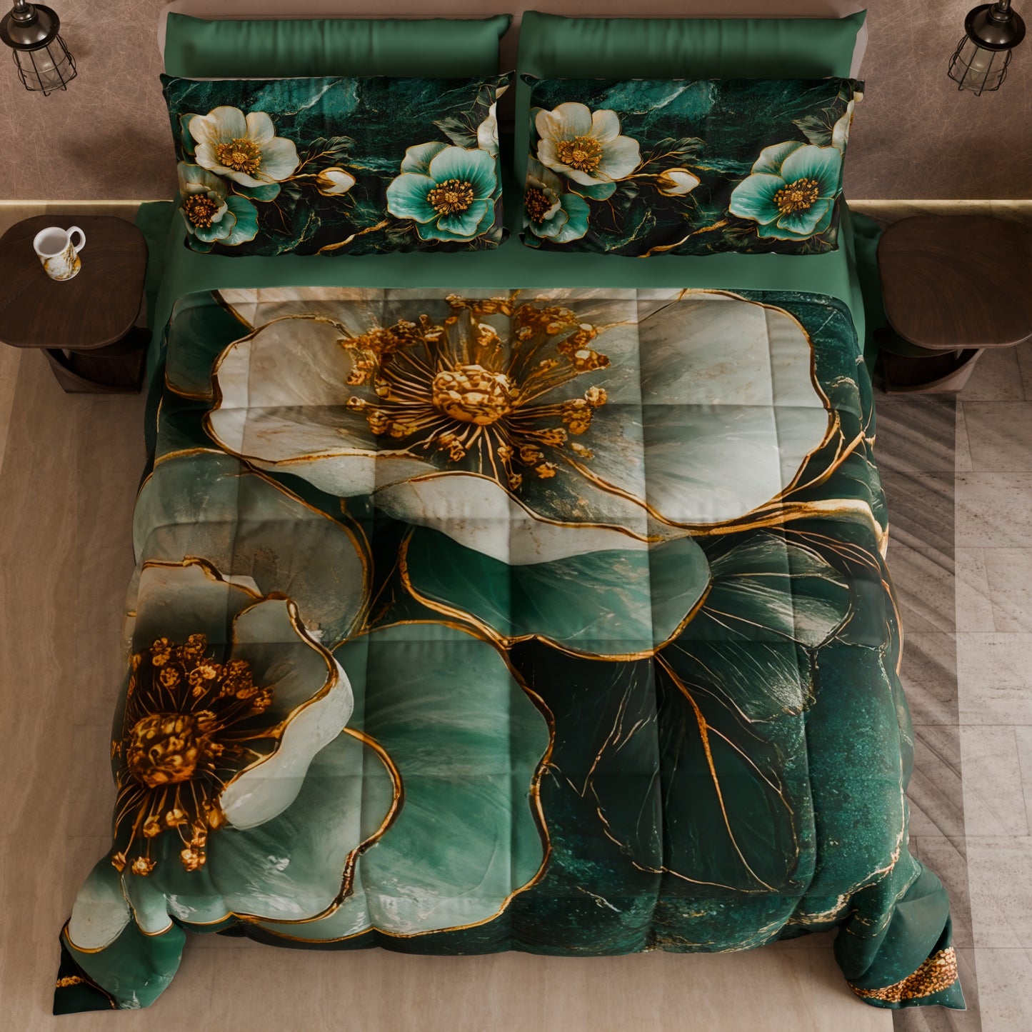 Piumone, Trapunta Matrimoniale, Singola, Piazza e Mezza Floreale 06-19