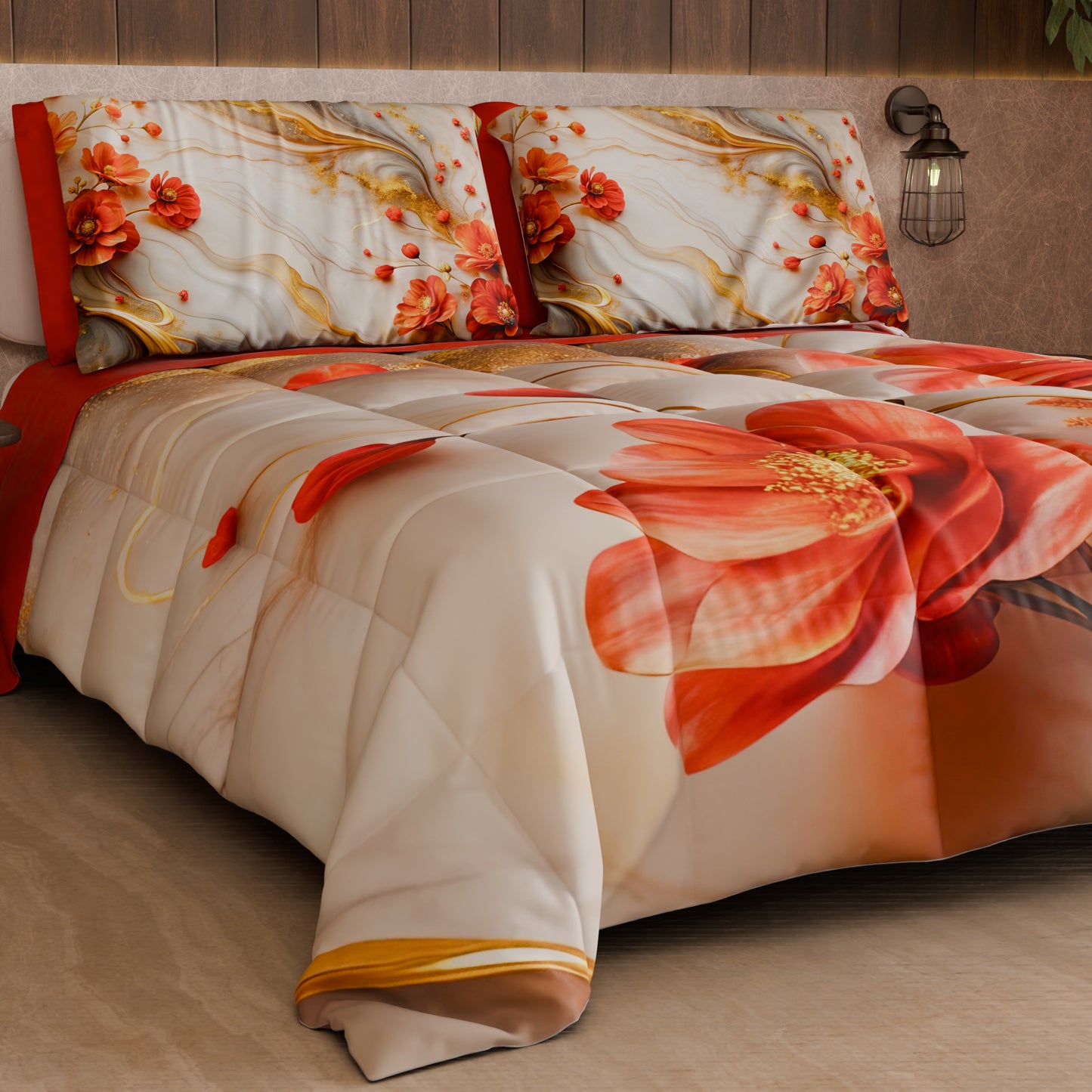 Piumone, Trapunta Matrimoniale, Singola, Piazza e Mezza Floreale 06-2