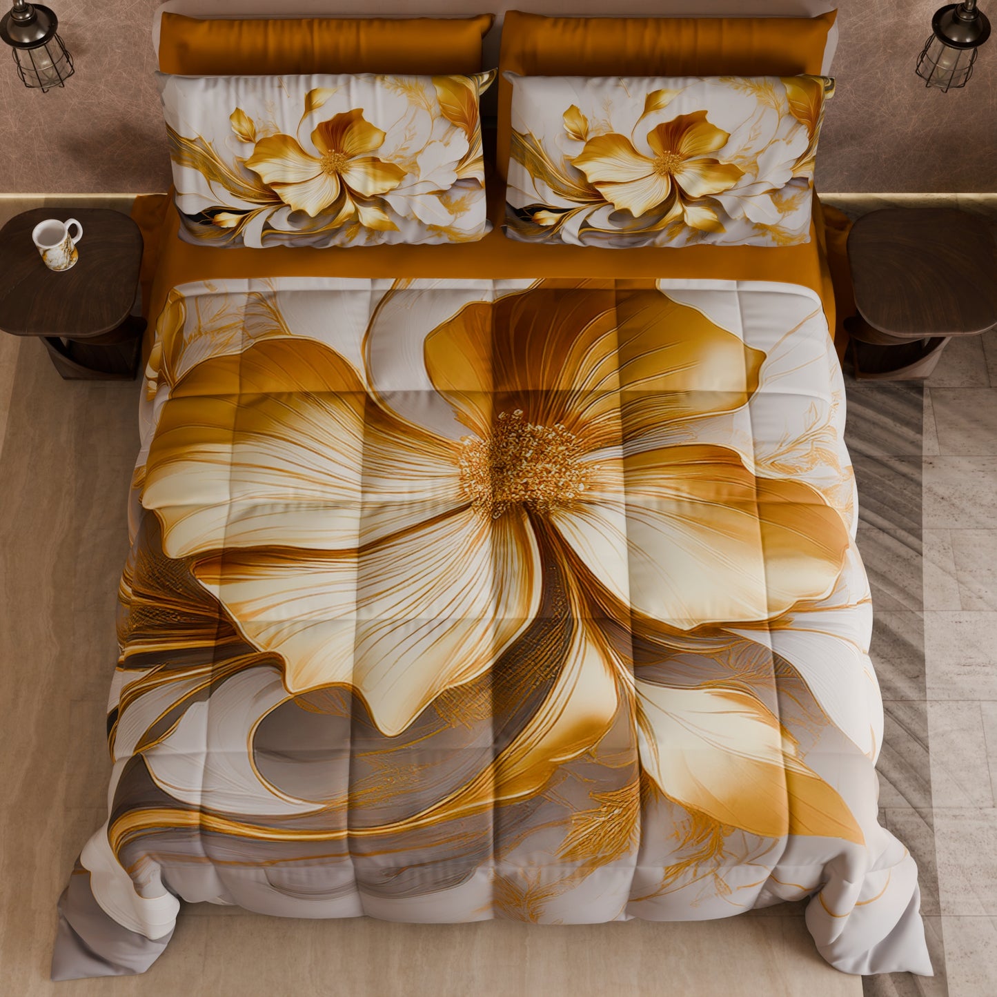 Piumone, Trapunta Matrimoniale, Singola, Piazza e Mezza Floreale 06-20