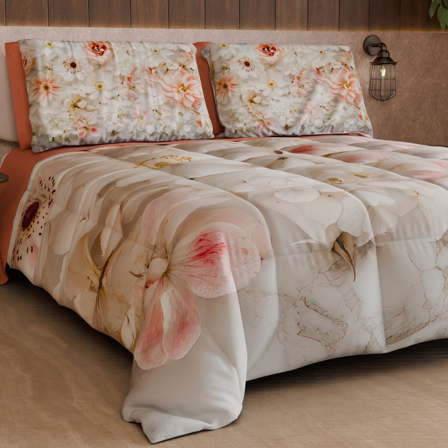 Piumone, Trapunta Matrimoniale, Singola, Piazza e Mezza Floreale 06-21