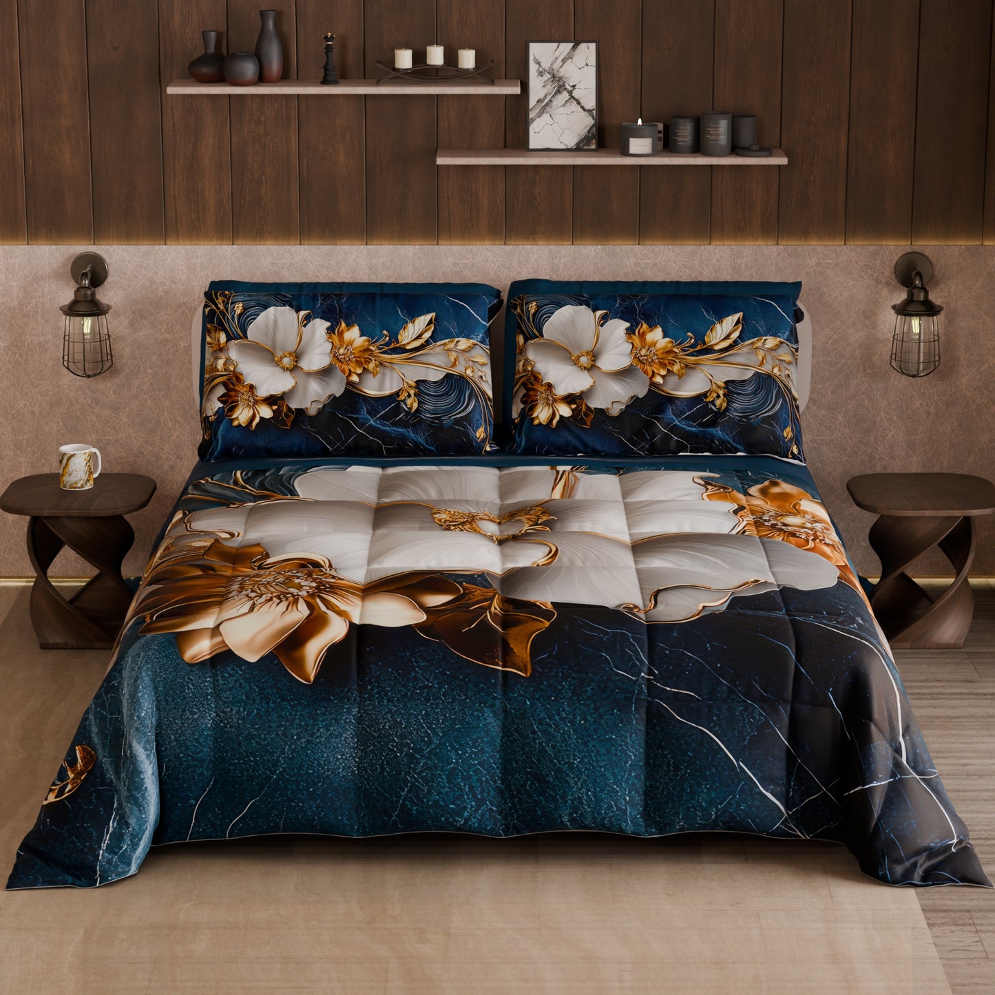 Piumone, Trapunta Matrimoniale, Singola, Piazza e Mezza Floreale 06-5