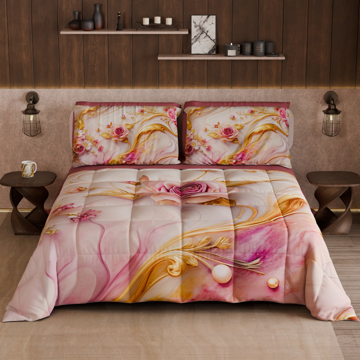 Piumone, Trapunta Matrimoniale, Singola, Piazza e Mezza Floreale 06-6