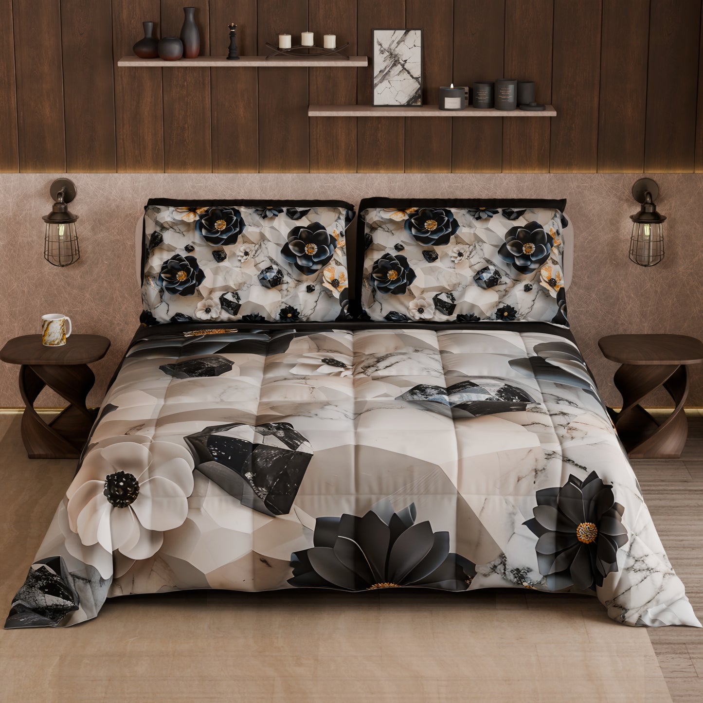 Piumone, Trapunta Matrimoniale, Singola, Piazza e Mezza Floreale 06-7