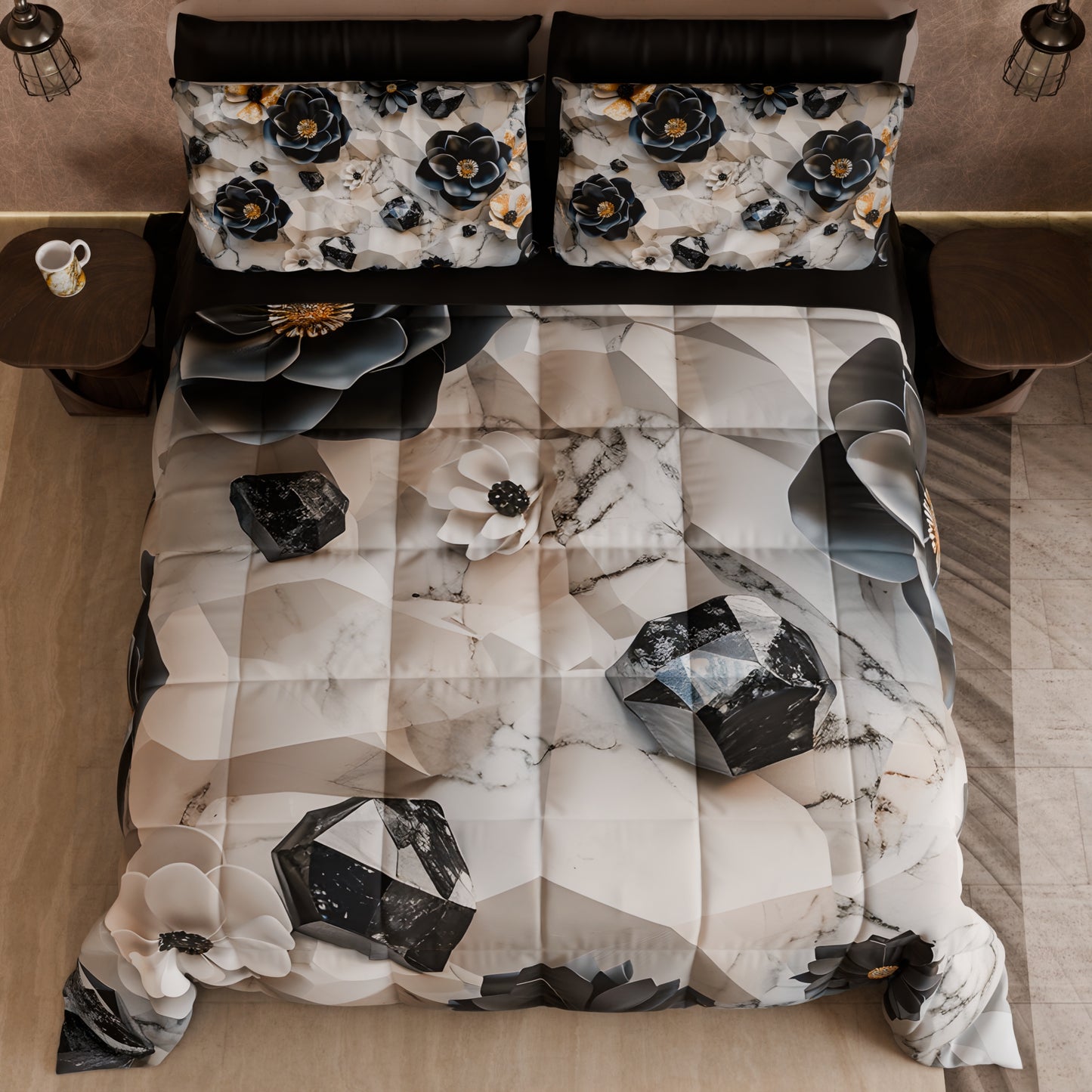 Piumone, Trapunta Matrimoniale, Singola, Piazza e Mezza Floreale 06-7