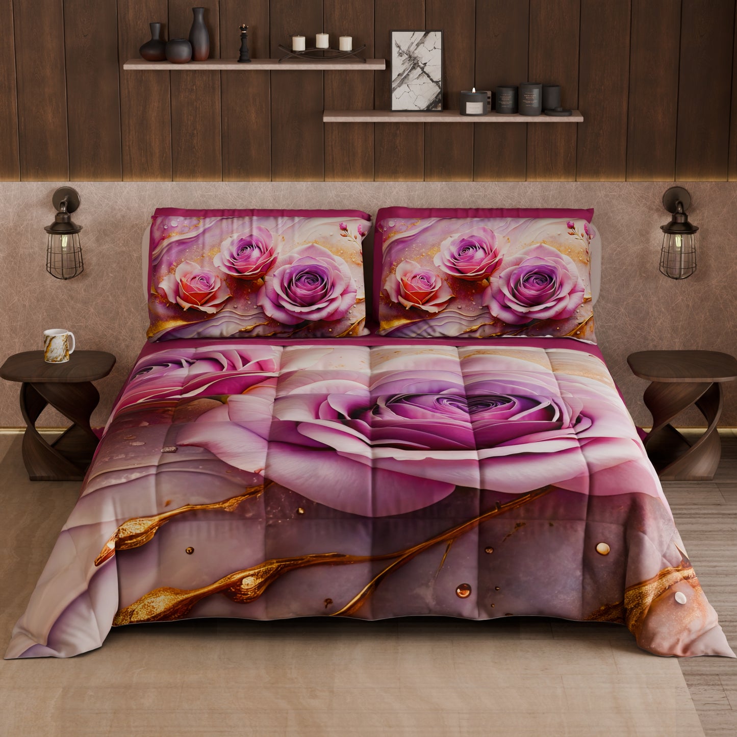 Piumone, Trapunta Matrimoniale, Singola, Piazza e Mezza Floreale 06-8