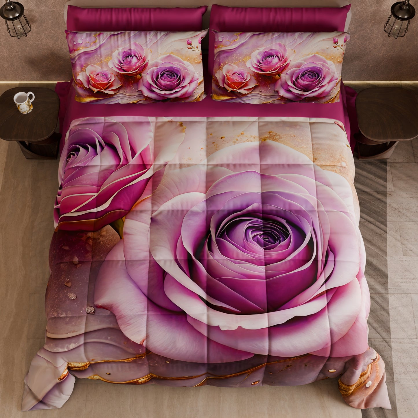 Piumone, Trapunta Matrimoniale, Singola, Piazza e Mezza Floreale 06-8