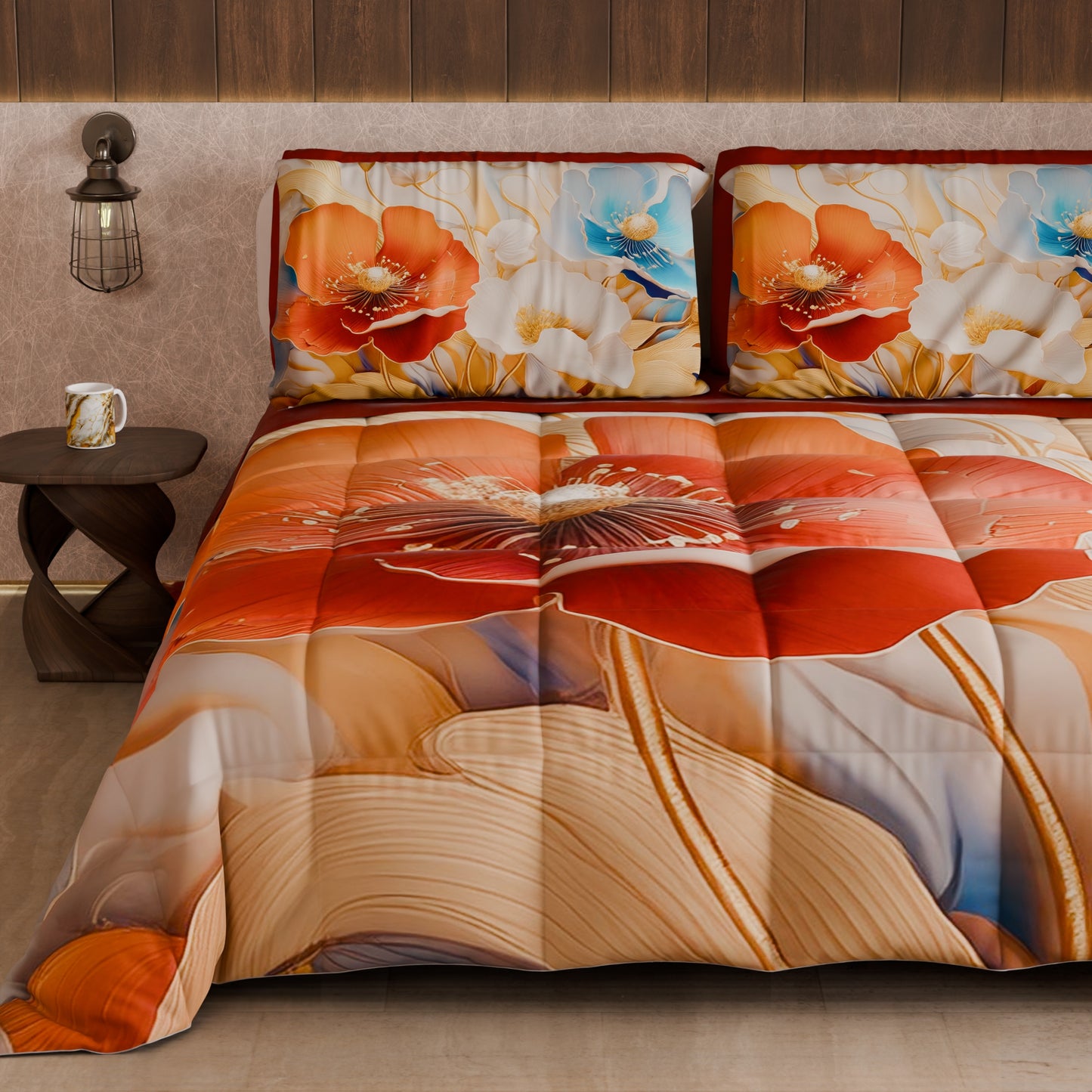 Piumone, Trapunta Matrimoniale, Singola, Piazza e Mezza Floreale 06-9