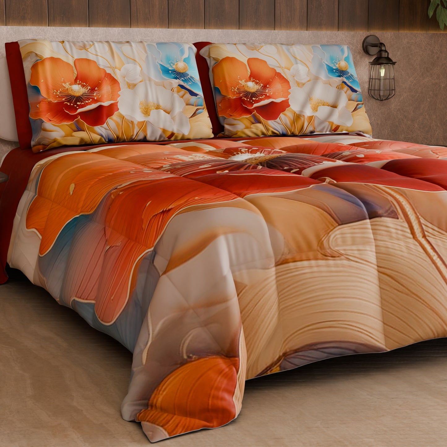 Piumone, Trapunta Matrimoniale, Singola, Piazza e Mezza Floreale 06-9