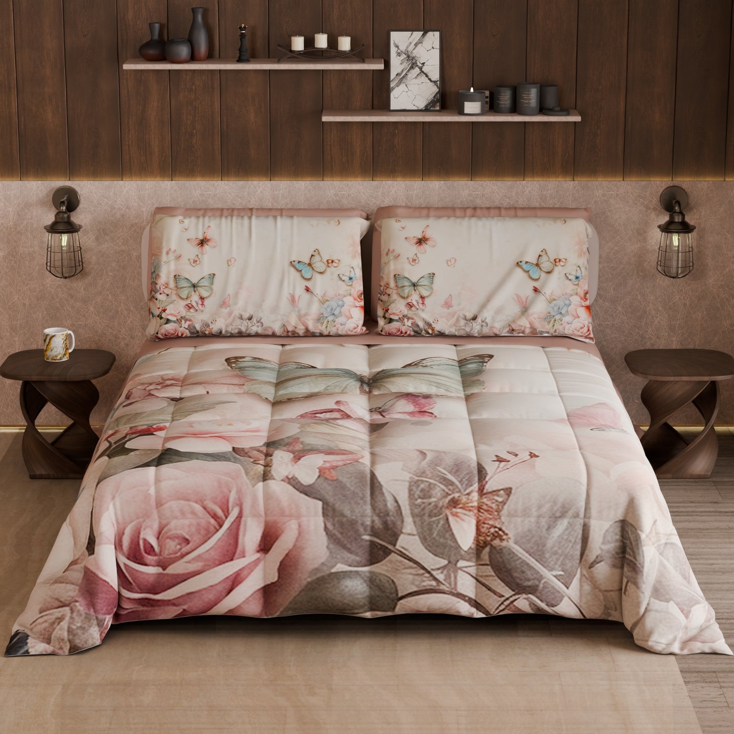 Piumone, Trapunta Matrimoniale, Singola, Piazza e Mezza Floreale F10