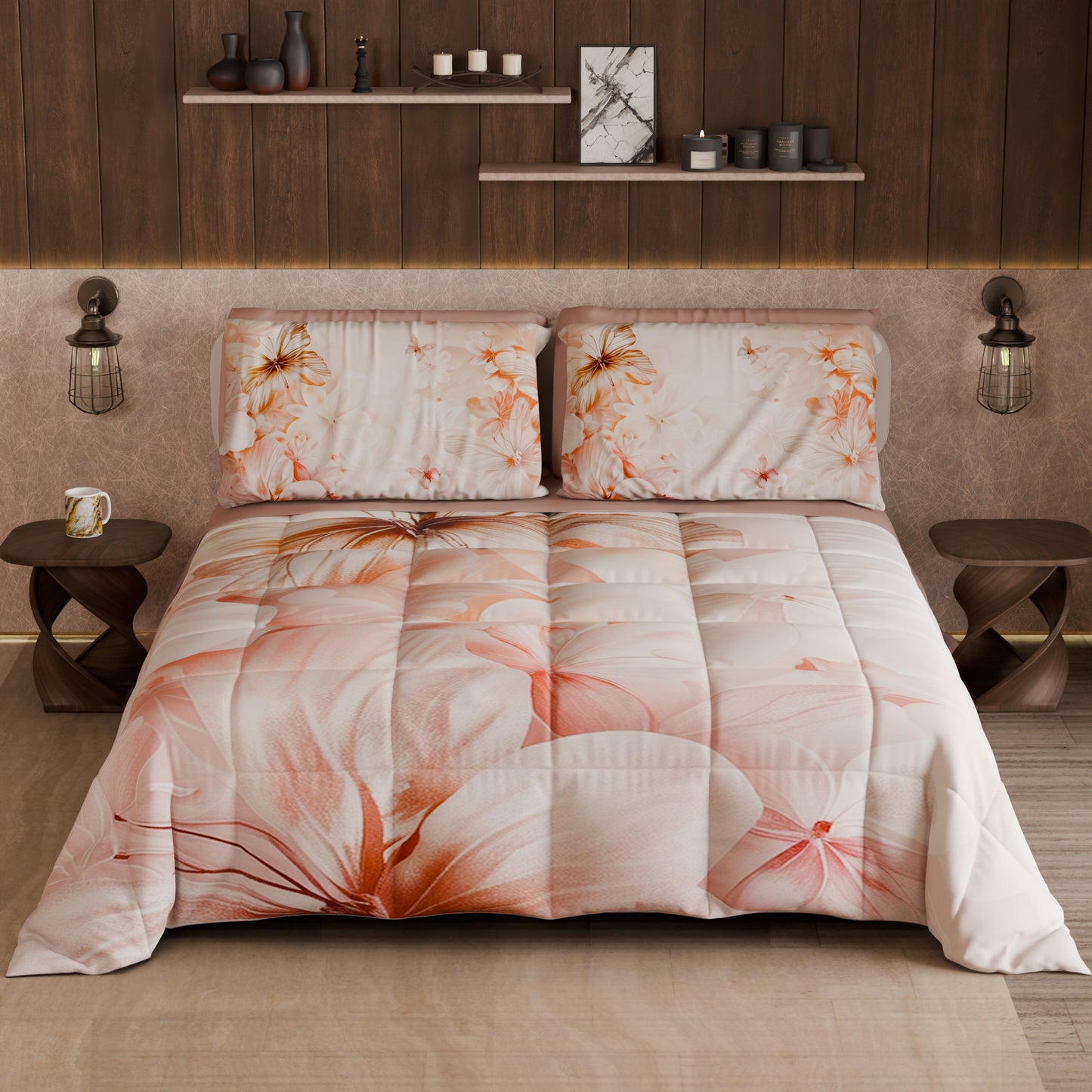 Piumone, Trapunta Matrimoniale, Singola, Piazza e Mezza Floreale F11