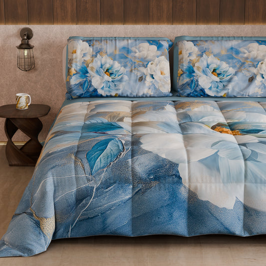 Piumone, Trapunta Matrimoniale, Singola, Piazza e Mezza Floreale F13