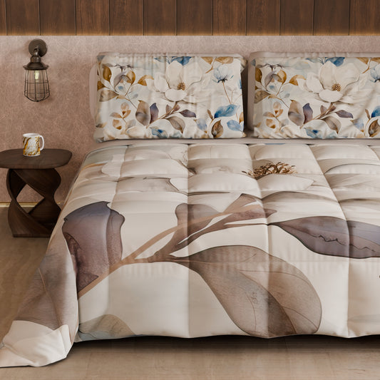 Piumone, Trapunta Matrimoniale, Singola, Piazza e Mezza Floreale F16