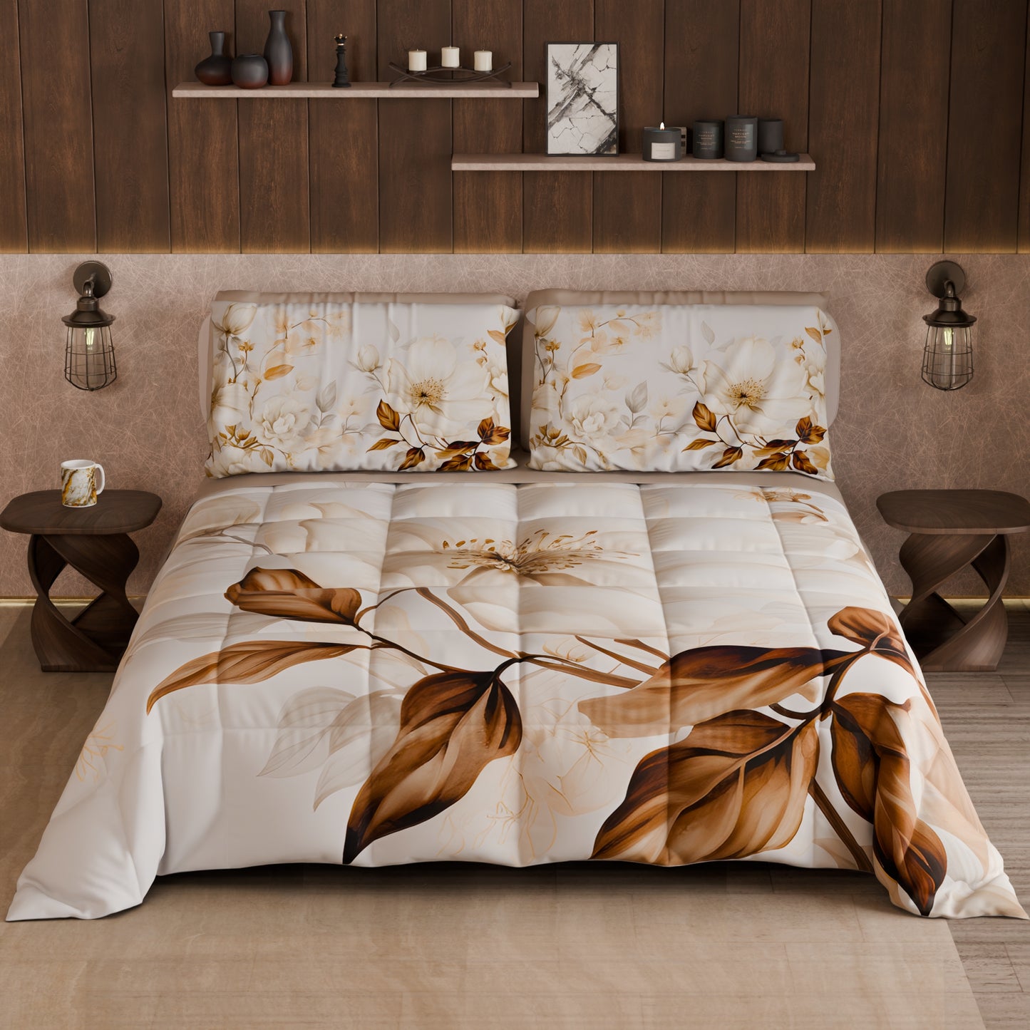 Piumone, Trapunta Matrimoniale, Singola, Piazza e Mezza Floreale F18