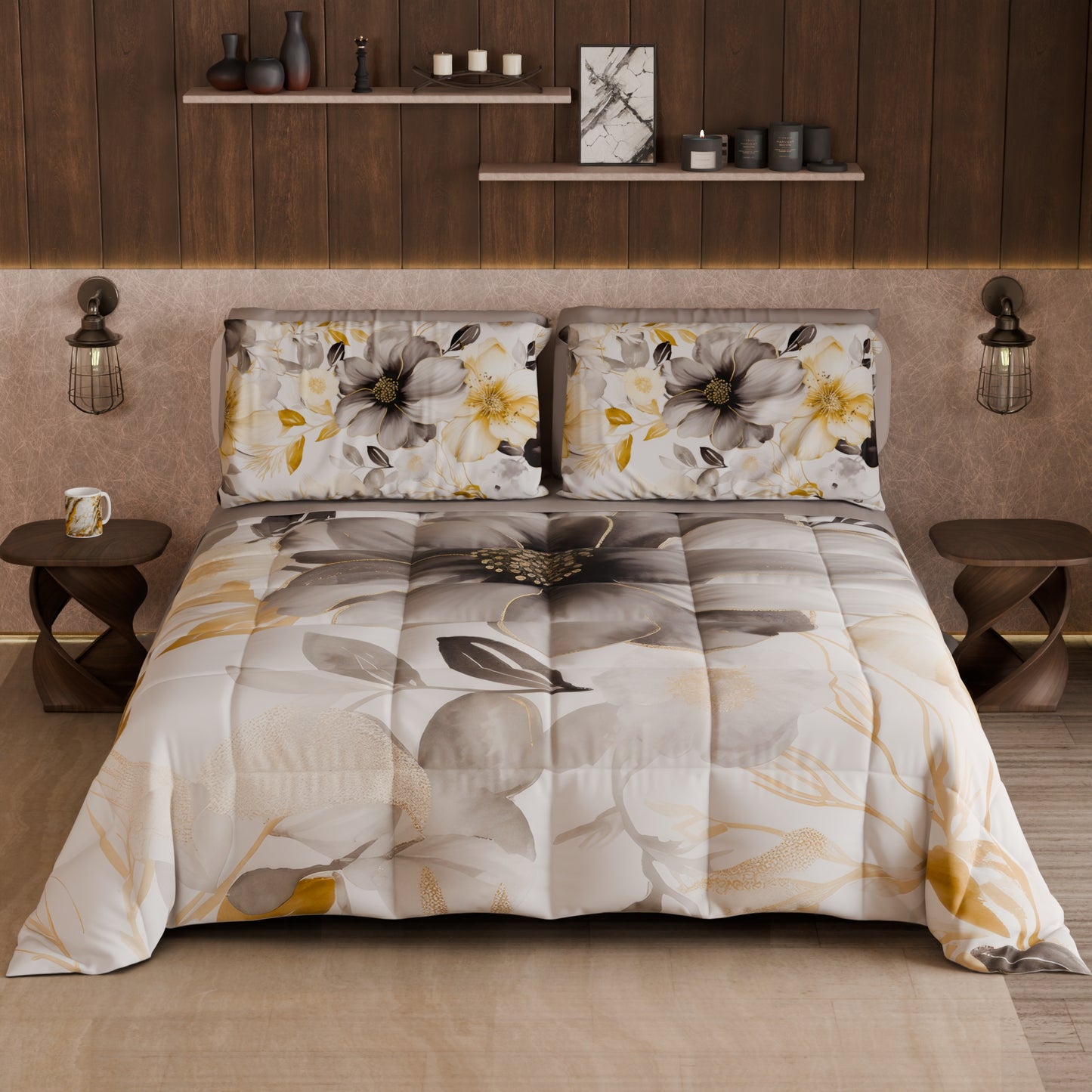 Piumone, Trapunta Matrimoniale, Singola, Piazza e Mezza Floreale F28