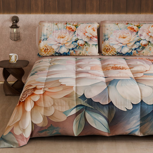 Piumone, Trapunta Matrimoniale, Singola, Piazza e Mezza Floreale F35