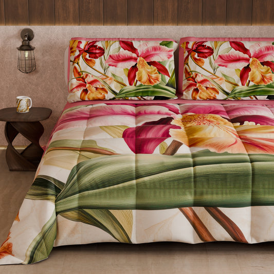 Piumone, Trapunta Matrimoniale, Singola, Piazza e Mezza Floreale F36