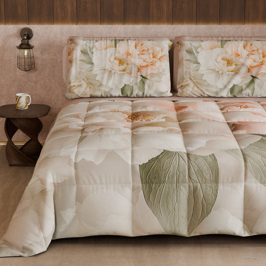 Piumone, Trapunta Matrimoniale, Singola, Piazza e Mezza Floreale F40