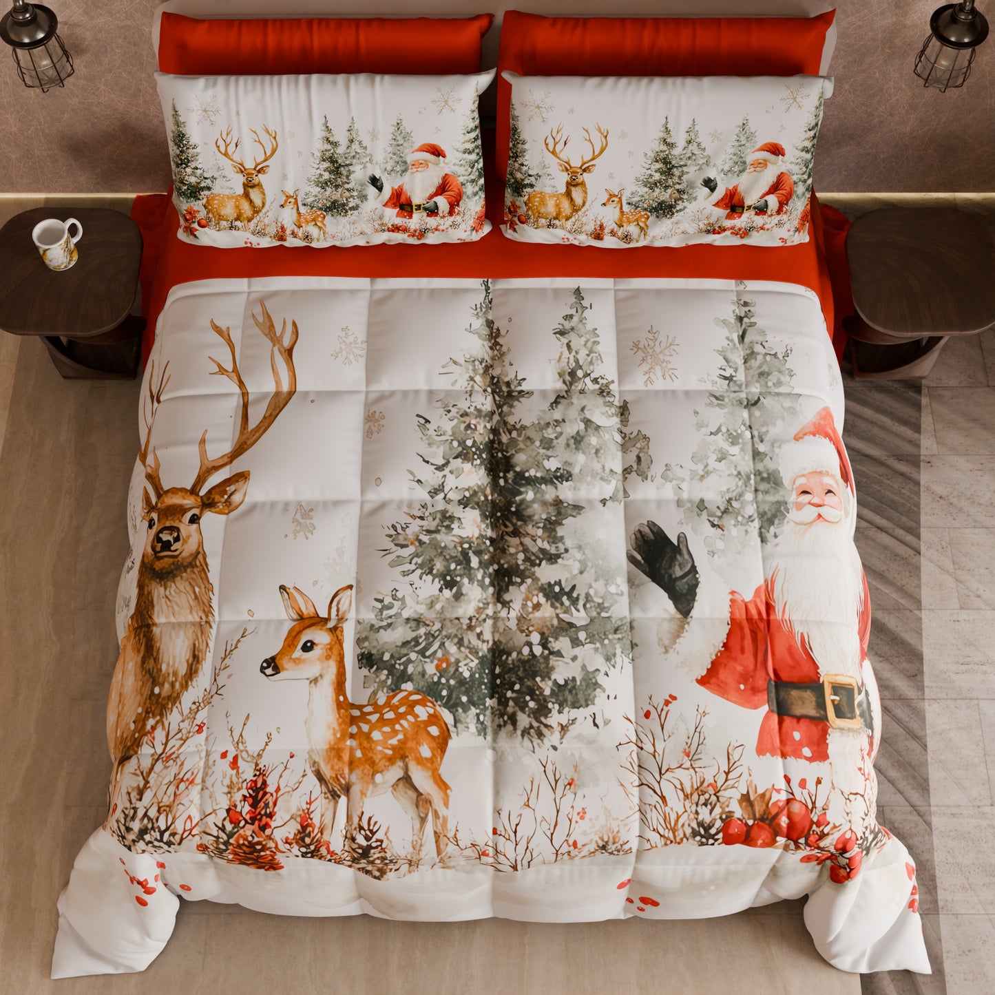 Trapunta Matrimoniale Natale, Singola, Piazza e Mezza 25 Xmas 17