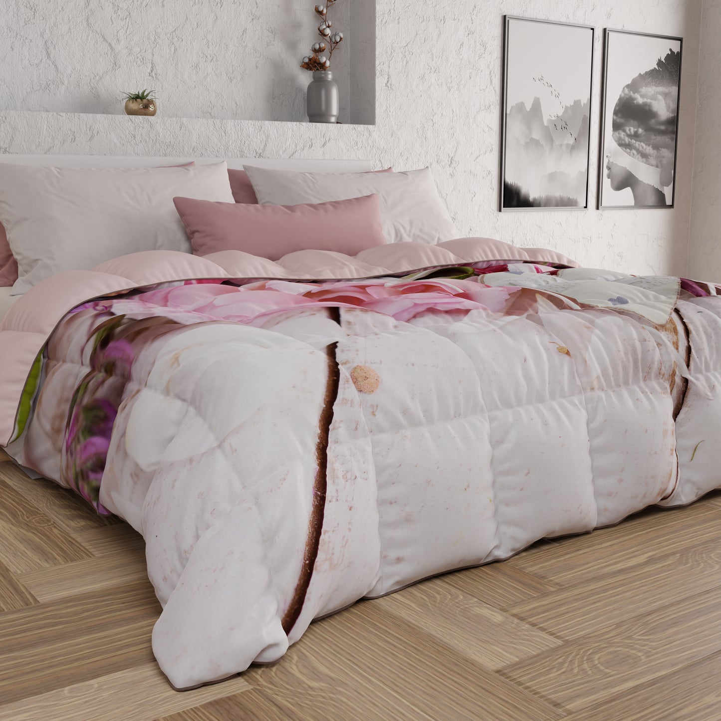 Couette, Double, Simple, Queen Size, Country Chic
