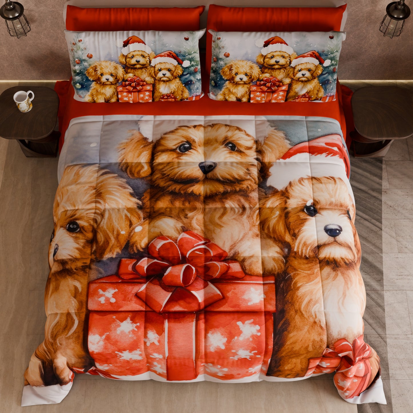 Trapunta Matrimoniale Natale, Singola, Piazza e Mezza Dog