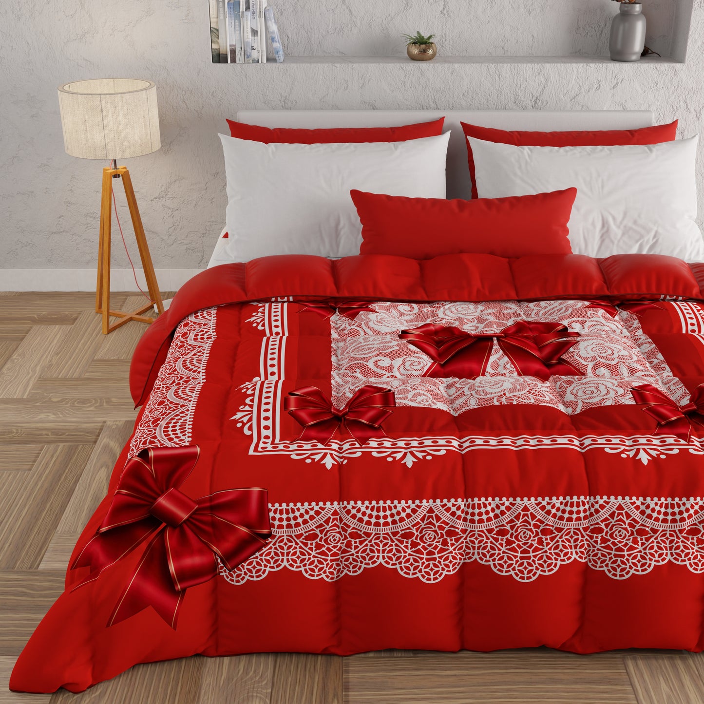 Duvet, Double, Single, Square and Half Quilt, Red Bow