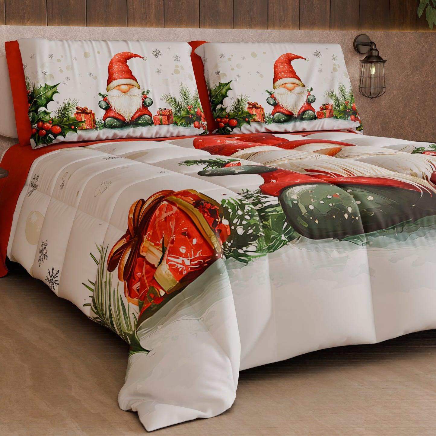 Trapunta Matrimoniale Natale, Singola, Piazza e Mezza Gnomo 01