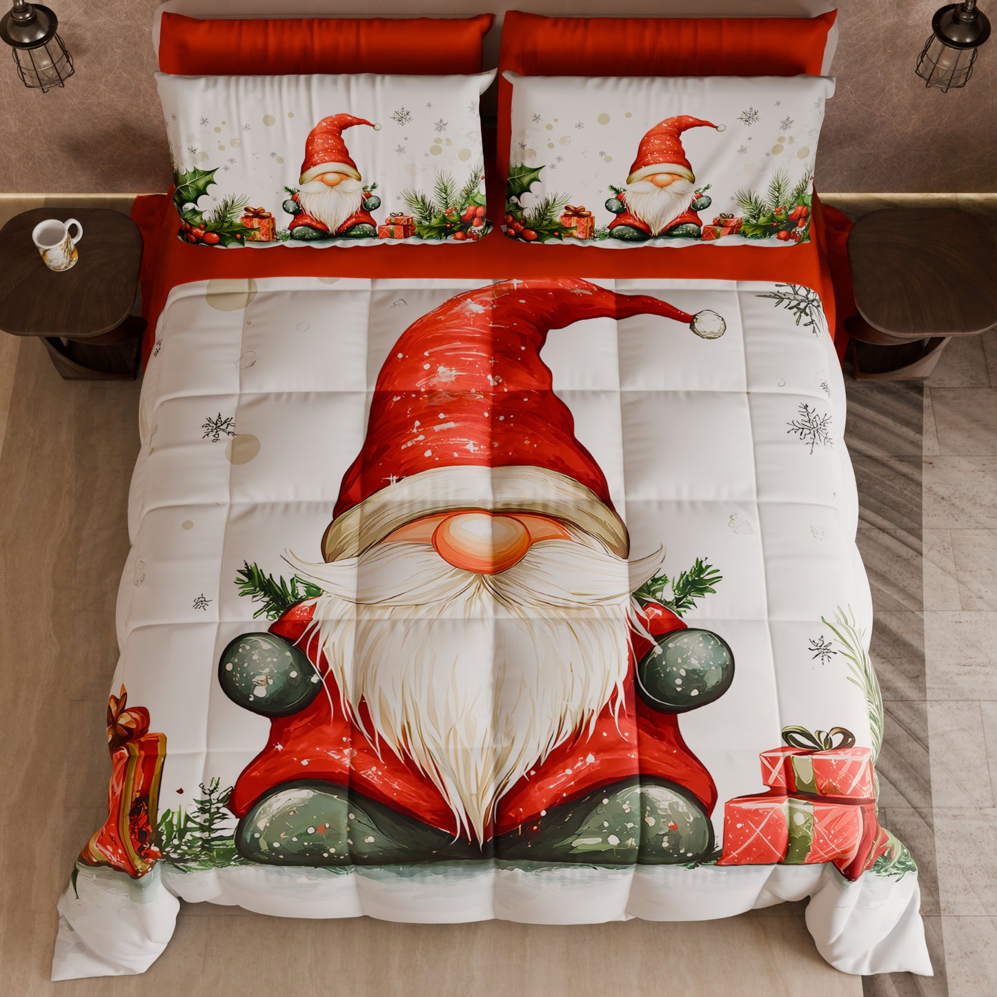 Trapunta Matrimoniale Natale, Singola, Piazza e Mezza Gnomo 01