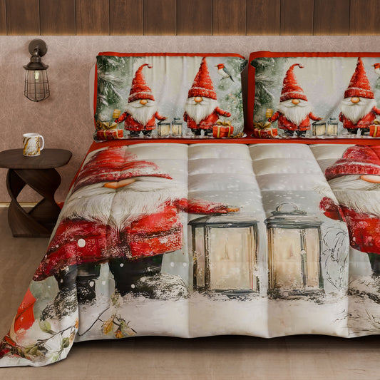 Trapunta Matrimoniale Natale, Singola, Piazza e Mezza Gnomo 02