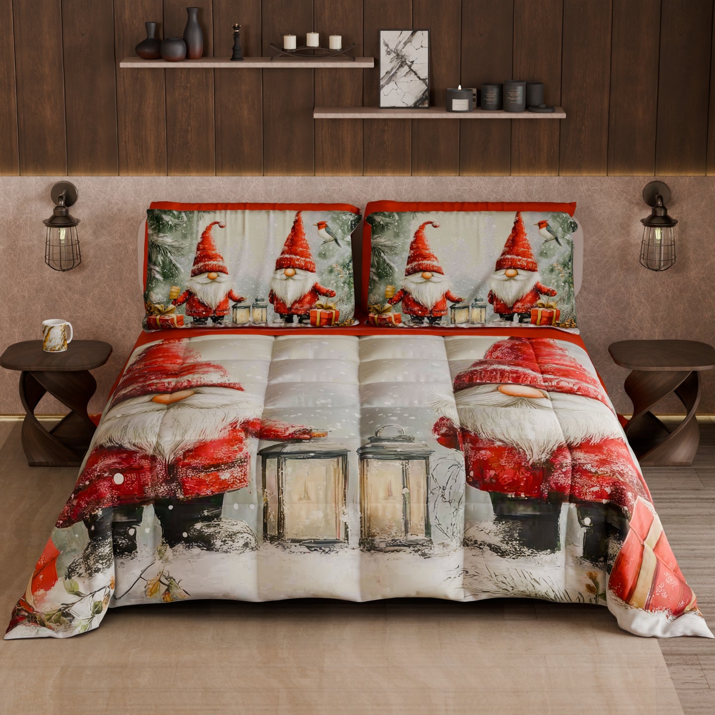 Trapunta Matrimoniale Natale, Singola, Piazza e Mezza Gnomo 02