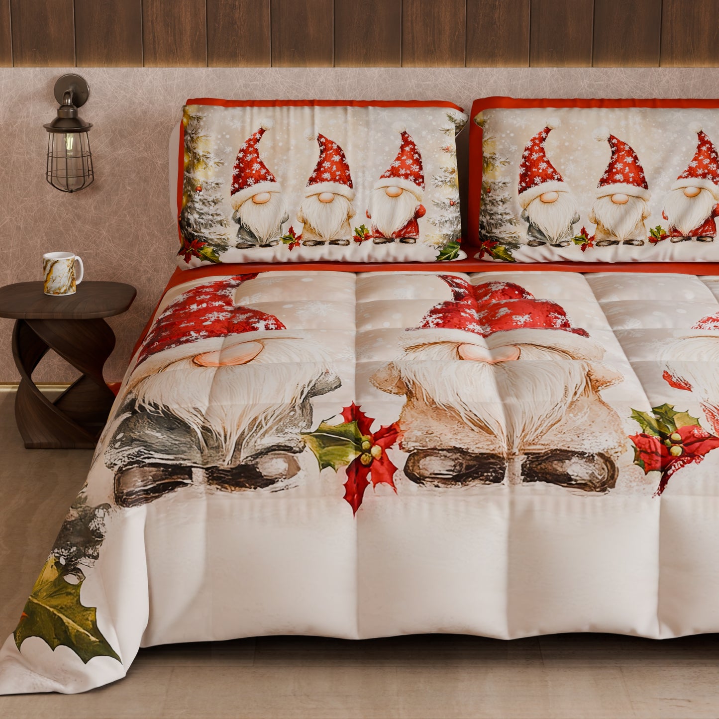 Trapunta Matrimoniale Natale, Singola, Piazza e Mezza Gnomo 03