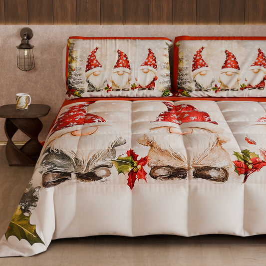 Trapunta Matrimoniale Natale, Singola, Piazza e Mezza Gnomo 03