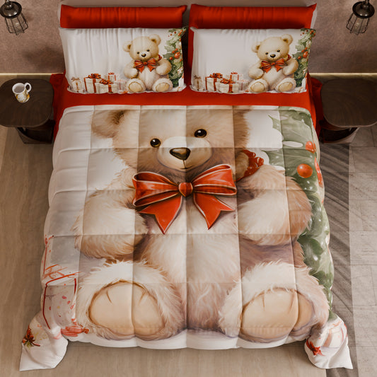 Duvet, Couette double, Simple, Une place et demie Ourson 01