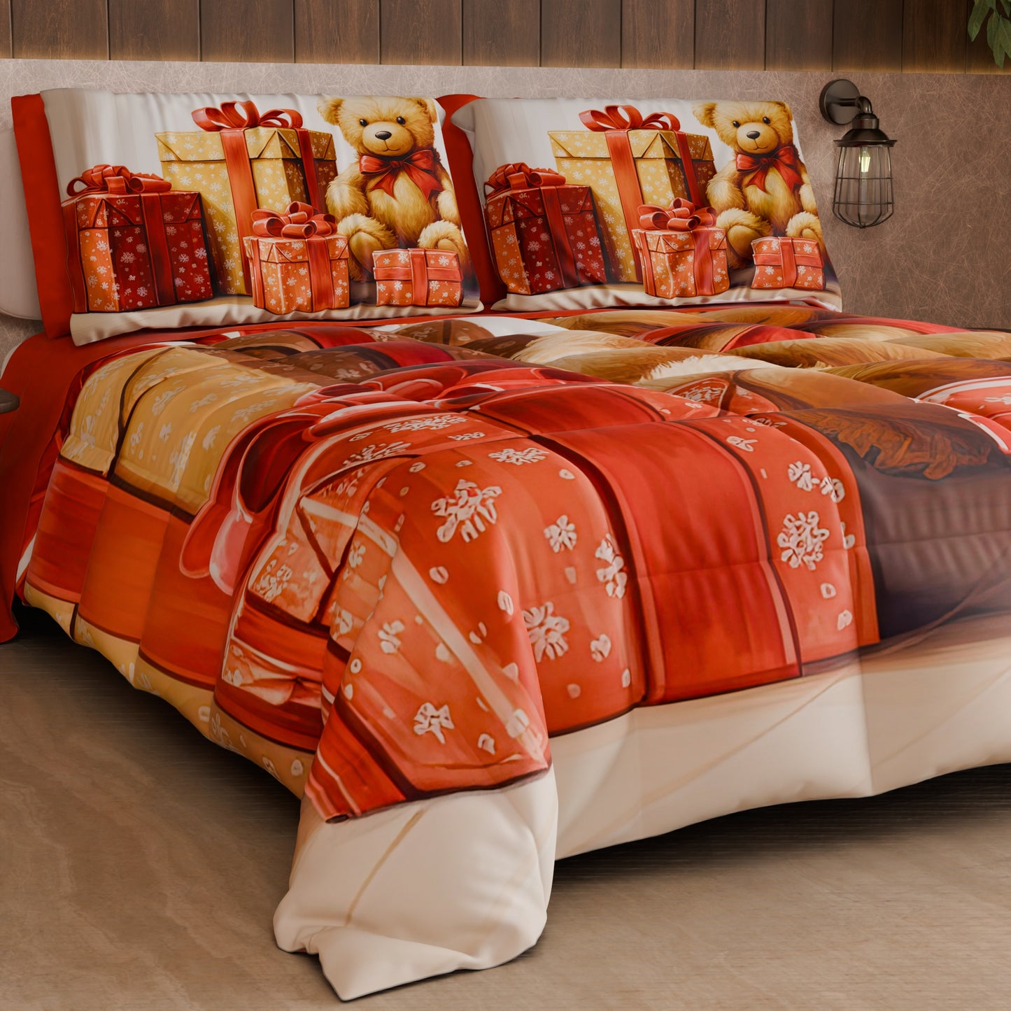 Trapunta Matrimoniale Natale, Singola, Piazza e Mezza Orsetto 02