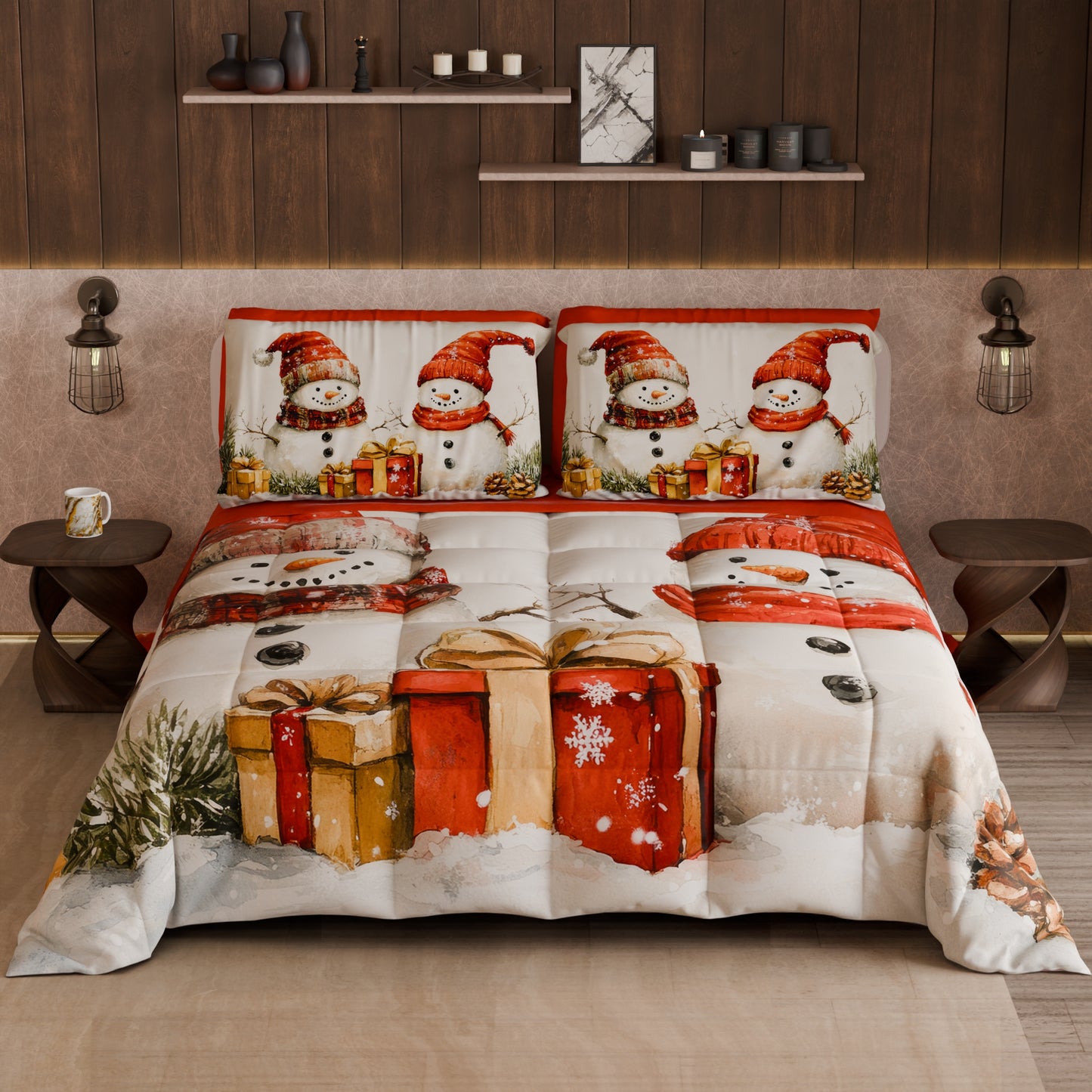 Trapunta Matrimoniale Natale, Singola, Piazza e Mezza Pupazzo 01