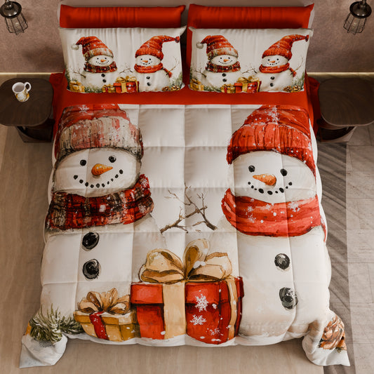 Couette double Noël, Simple, Une place et demie Bonhomme 01