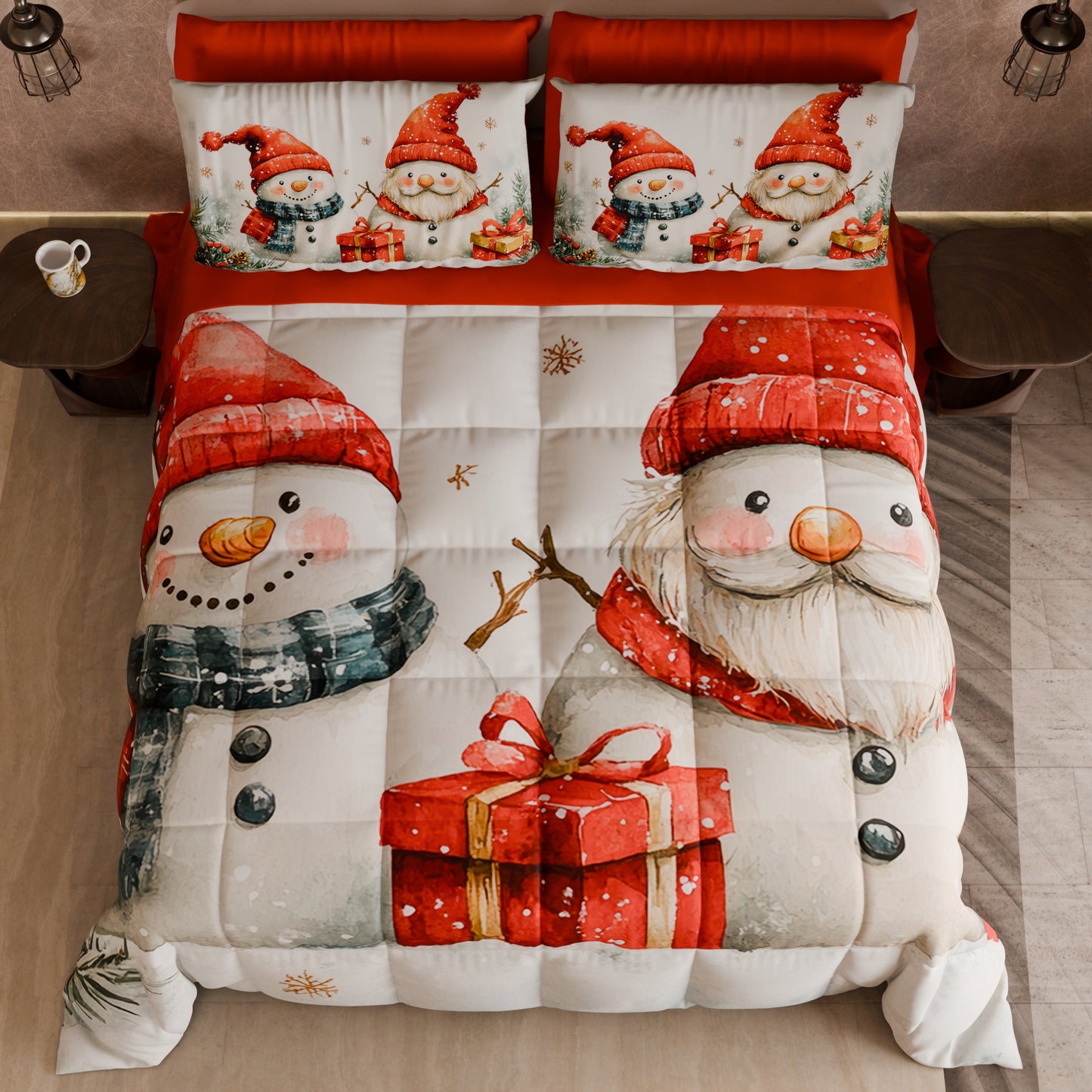 Trapunta Matrimoniale Natale, Singola, Piazza e Mezza Pupazzo 02