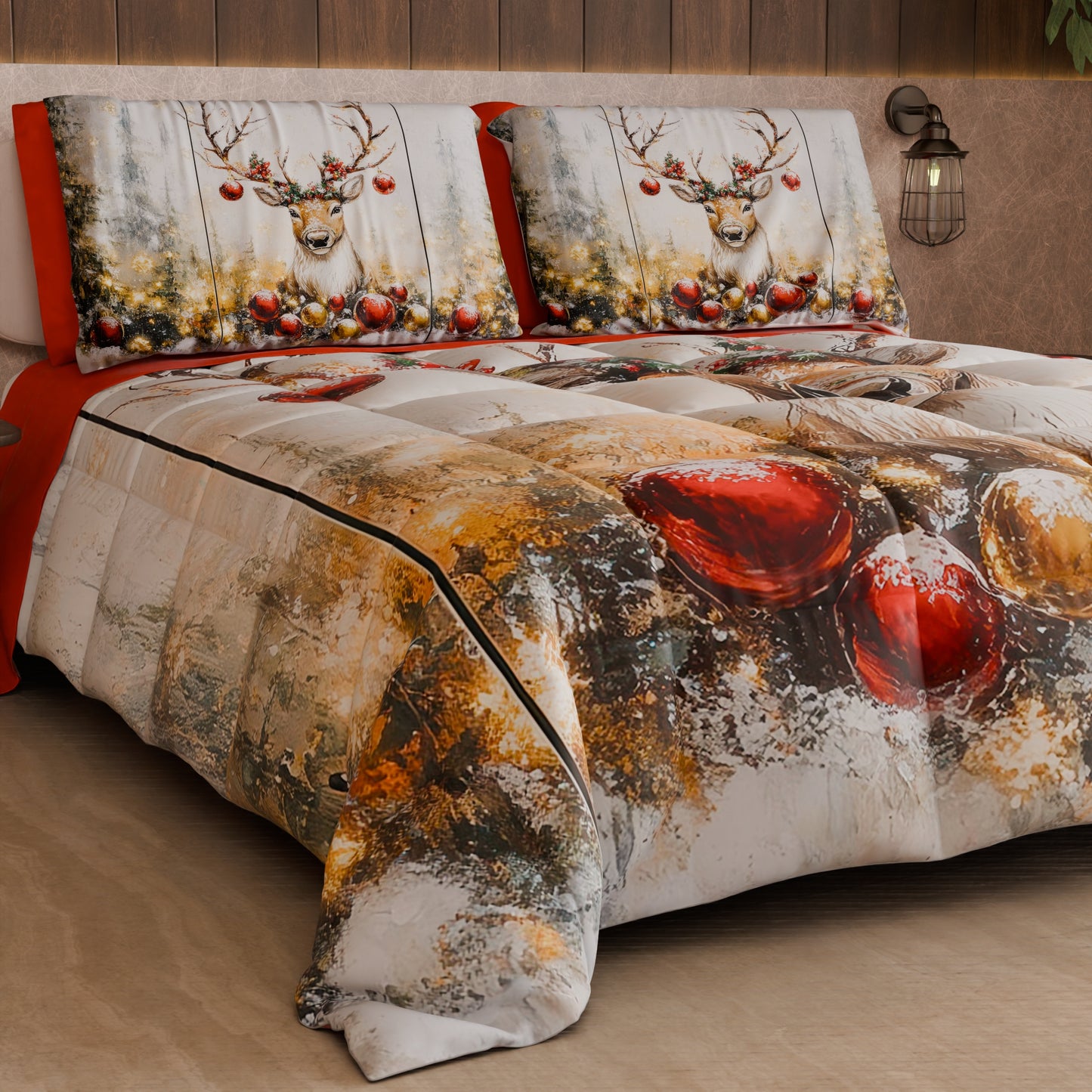 Trapunta Matrimoniale Natale, Singola, Piazza e Mezza Renna