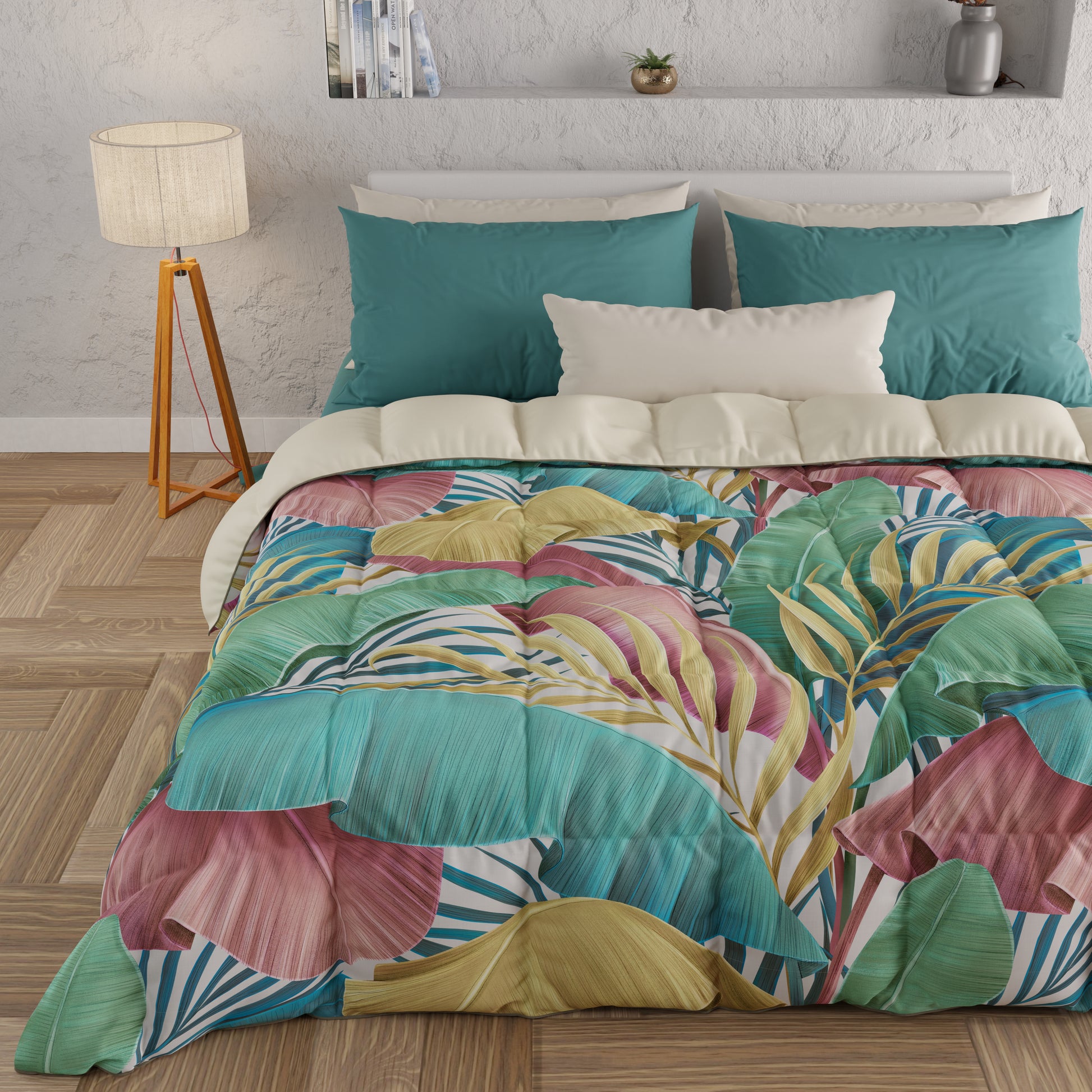 Piumone, Trapunta Matrimoniale, Singola, Piazza e Mezza Tropical Multicolor