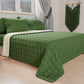 Trapuntino Copriletto Primaverile Autunnale Double Face Verde Panna