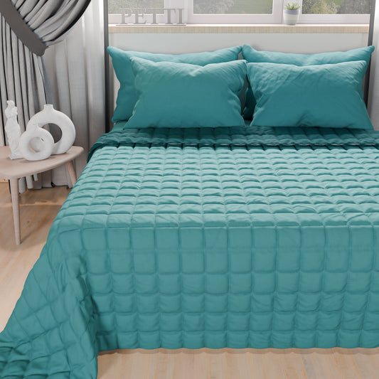 Trapuntino Copriletto Primaverile Autunnale Double Face Tiffany Ottanio