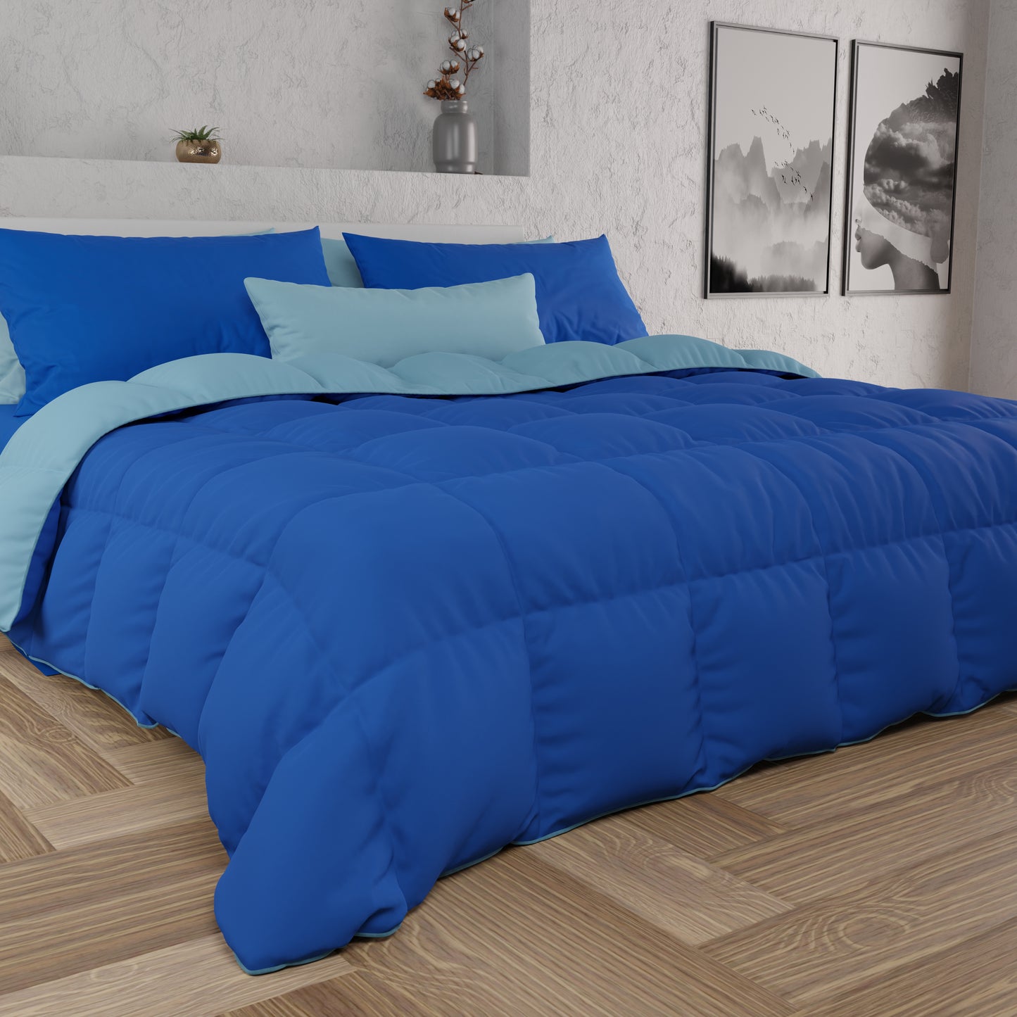 Duvet Quilt for Double, Single, Queen and a Half, Light Blue