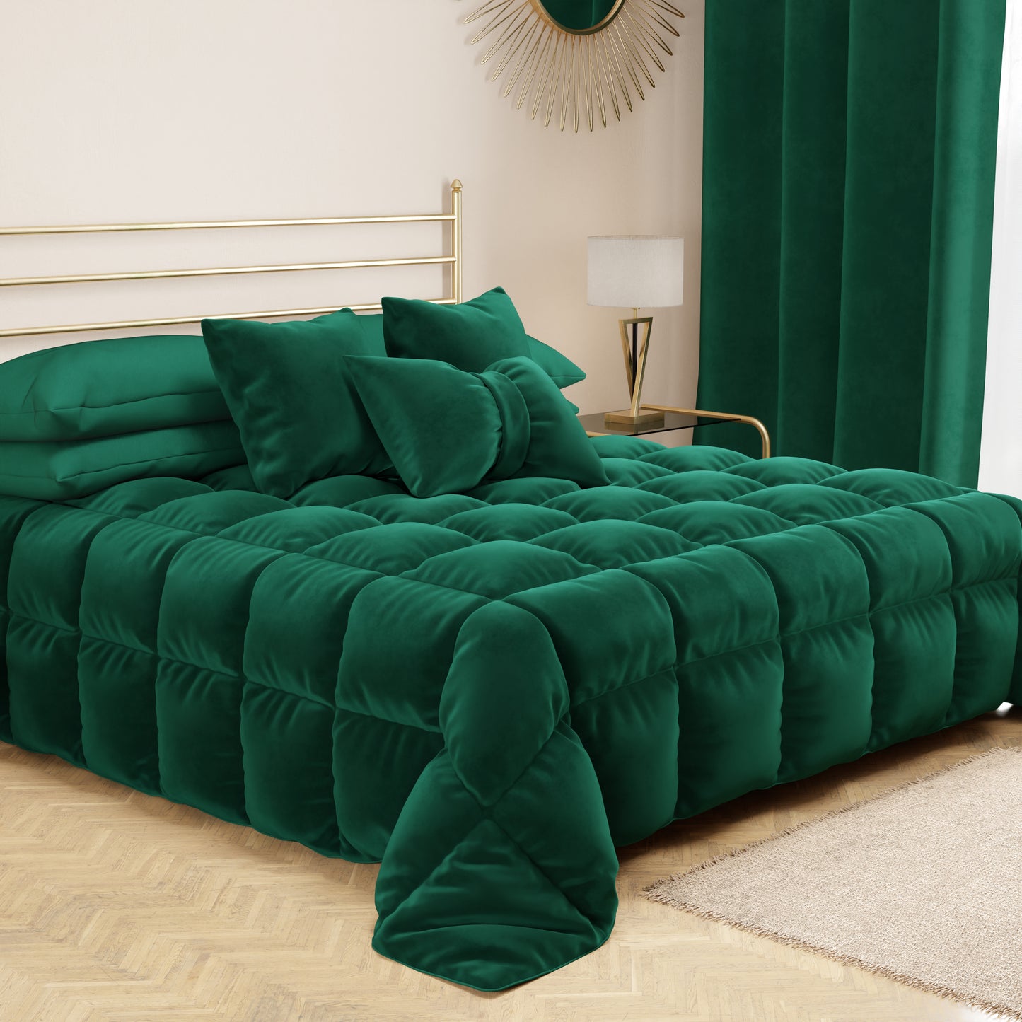Cuscino Arredo Fiocco in Velluto 40x50 cm, Cuscino divano Smeraldo