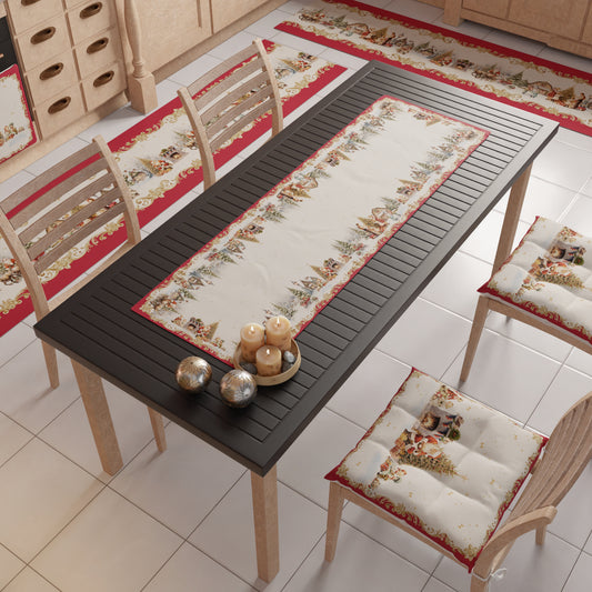 Chemins de Table de Noël, Chemin de Table de Noël, Nappe Chemin de Table de Noël, Chemin de Table Cuisine Vintage Xmas