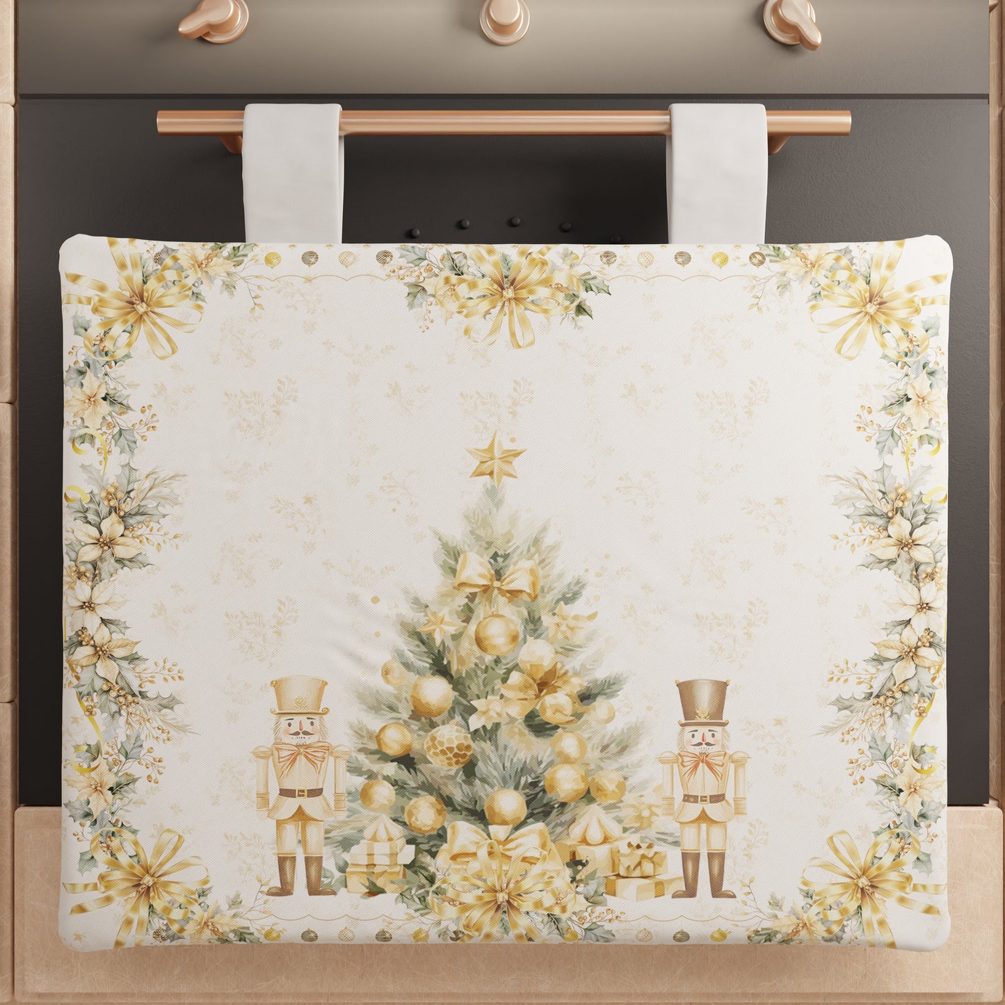 Copriforno Natalizio per Cucina in Stampa Digitale Xmas Gold