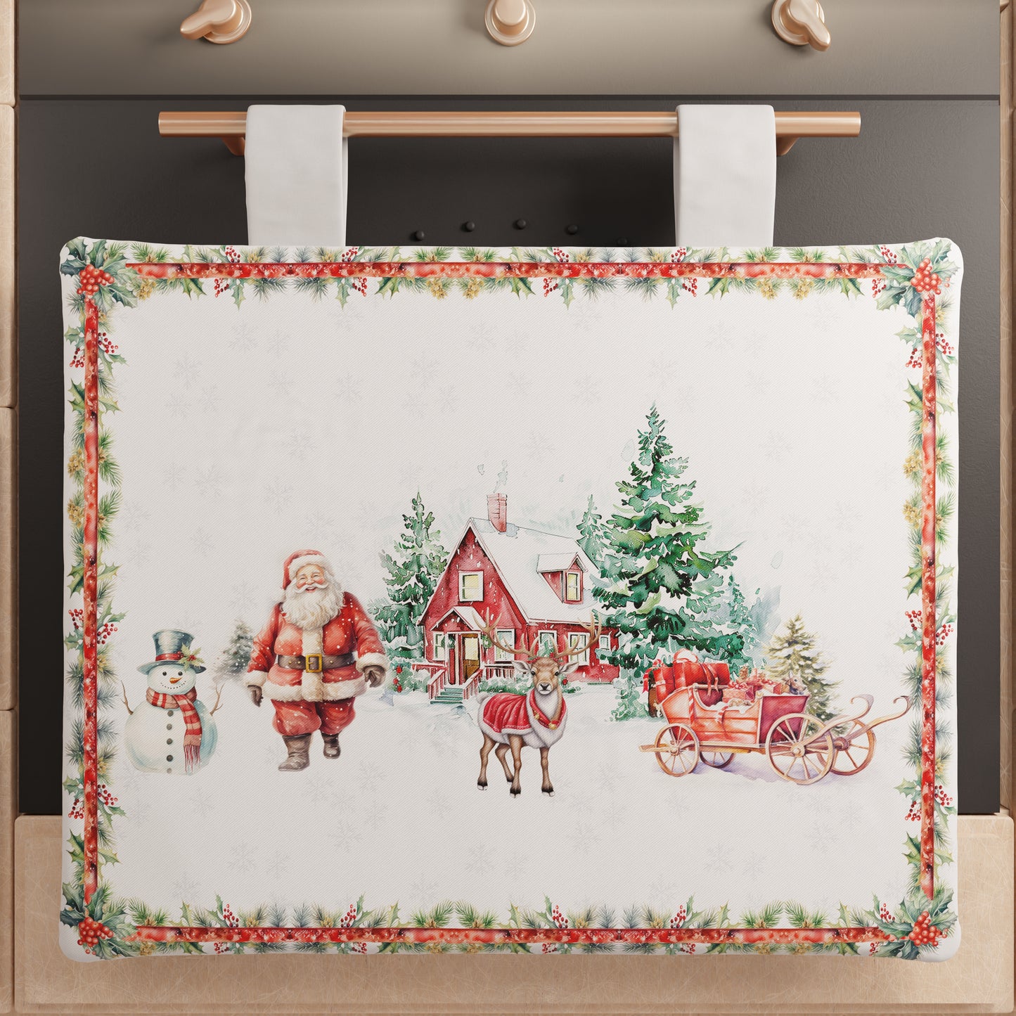 Copriforno Natalizio per Cucina in Stampa Digitale Xmas Santa's Land
