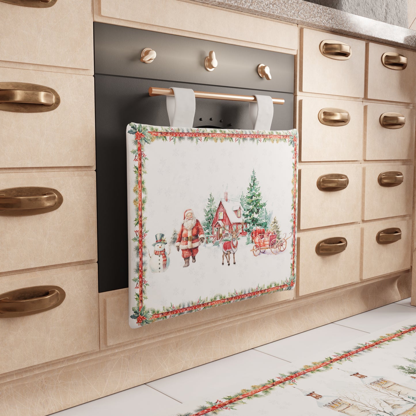 Copriforno Natalizio per Cucina in Stampa Digitale Xmas Santa's Land