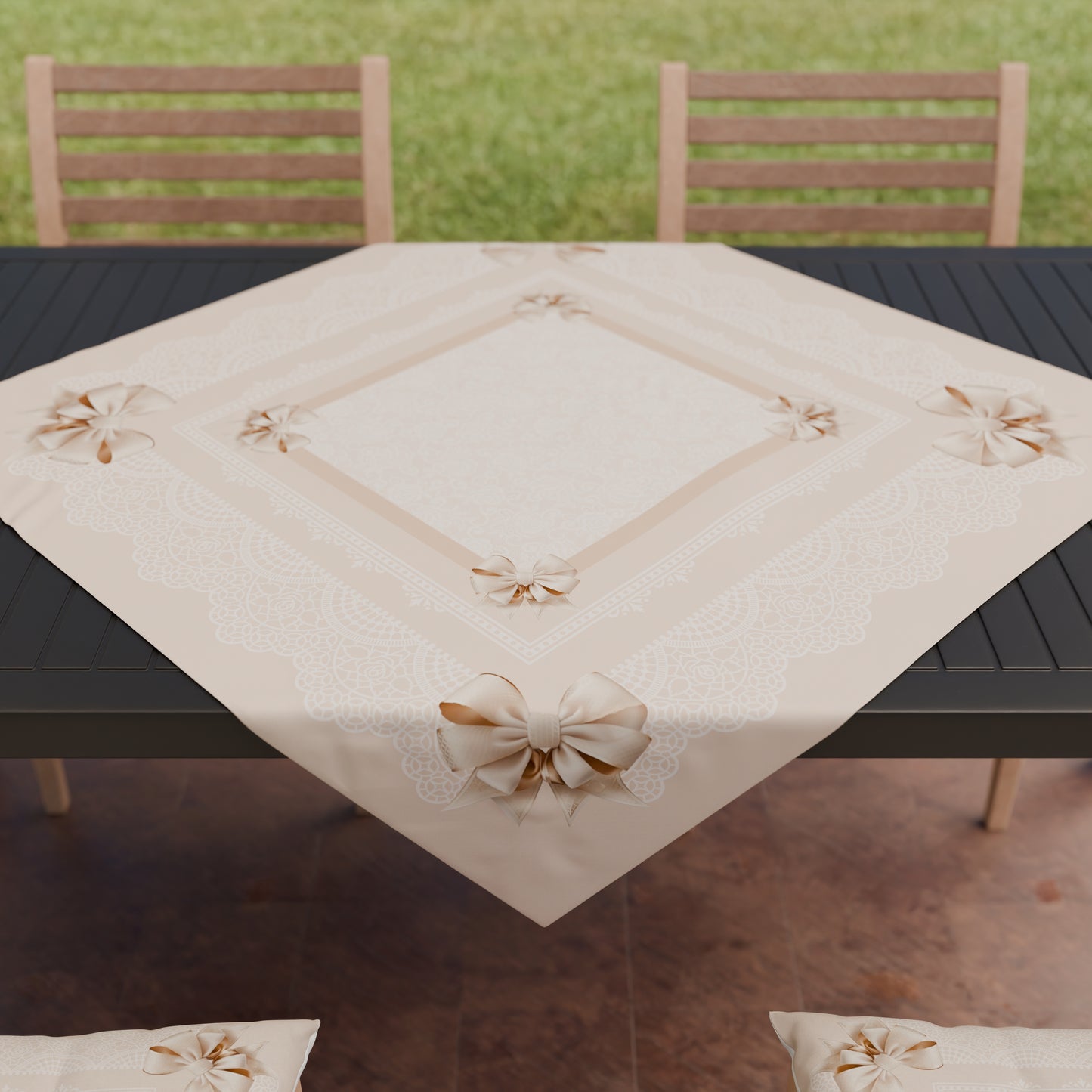 Centre de table moderne cuisine en impression numérique Noeud beige