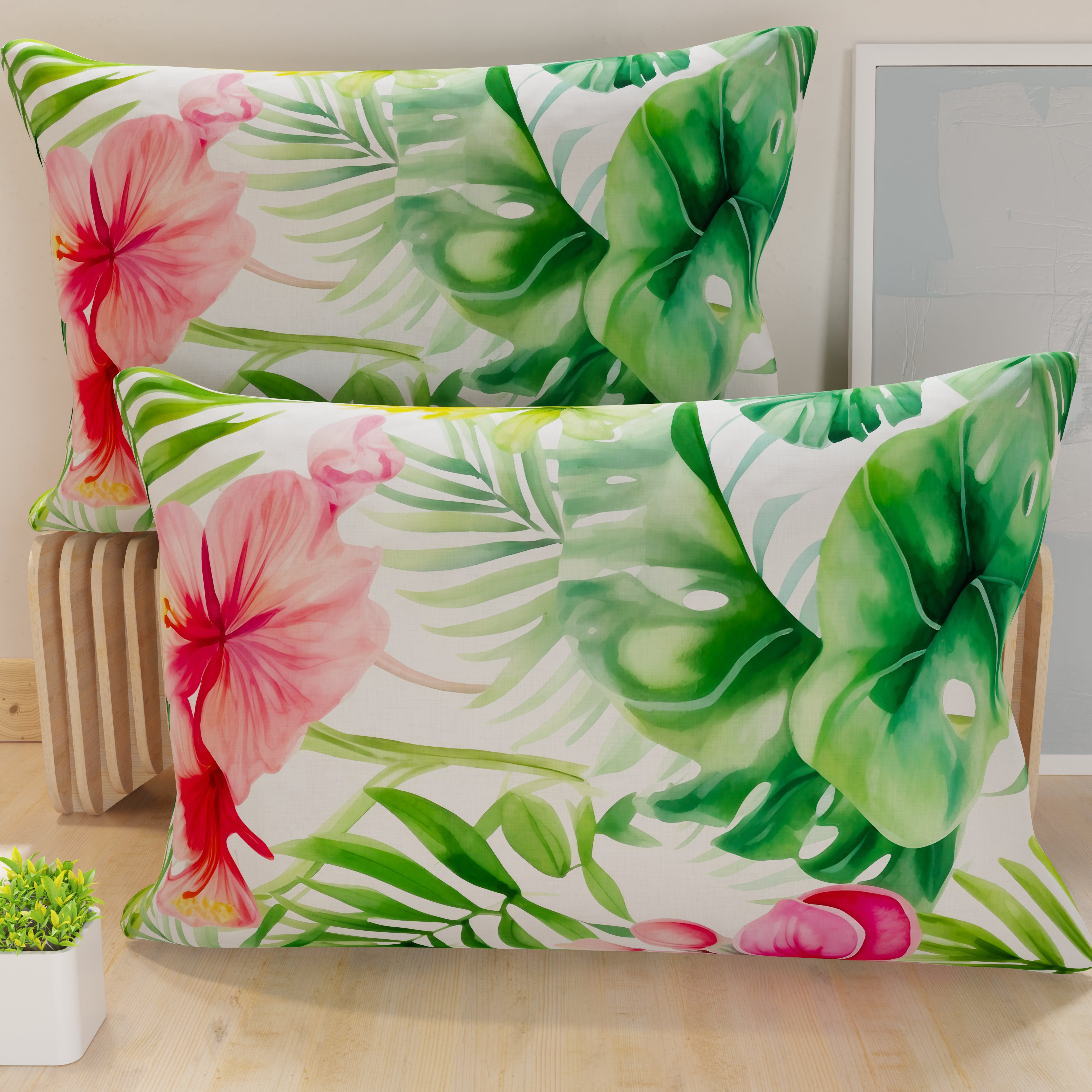 ECOCOTT Set Di 2 Federe Per Cuscini King Size - 100% Cotone Con Stampa Interstellare E Chiusura A Busta (51x91 Cm)